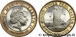 ÎLE DE MAN 2 Pounds (2 Livres) Élisabeth II / tour ronde du Château de Peel 2010