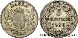 GERMANIA - BADEN 3 Kreuzer Grand-Duché de Bade 1850 