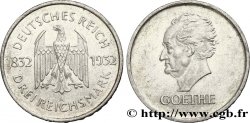 ALLEMAGNE 3 Reichsmark aigle héraldique / Goethe 1932 Berlin