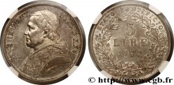 VATICAN ET ÉTATS PONTIFICAUX 5 Lire Pie IX an XXV 1870 Rome