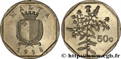 MALTA 50 Cents emblème / tulliera 1998