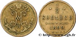 RUSIA 1 Denga (1/2 Kopeck) aigle bicéphale 1899 Saint-Petersbourg