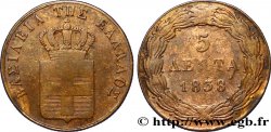 GRÈCE 5 Lepta Blason grand module 1838