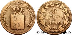 GRÈCE 5 Lepta Blason grand module 1849