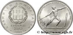 GRÈCE 250 Drachmes Jeux Pan-Européens / lancer du javelot antique 1981