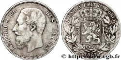 BELGIQUE 5 Francs Léopold II 1867