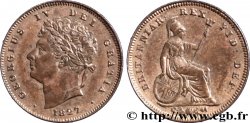 ROYAUME-UNI 1/3 Farthing Georges IV / Britannia 1827
