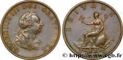 VEREINIGTEN KÖNIGREICH 1/2 Penny Georges III tête laurée / Britannia 1799 Soho