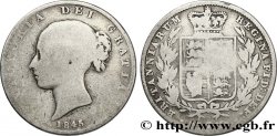 REGNO UNITO 1/2 Crown Victoria tête jeune / armes couronnées 1845