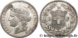 SUISSE 5 Francs Helvetia buste 1888 Berne - B