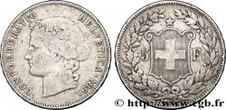 SUISSE 5 Francs Helvetia buste 1891 Berne - B