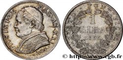 VATICANO Y ESTADOS PONTIFICIOS 1 Lire Pie IX type grand buste an XXI 1866 Rome