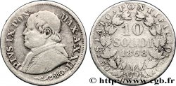 VATICAN ET ÉTATS PONTIFICAUX 10 Soldi (50 Centesimi) Pie IX an XXII 1868 Rome TB