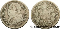 VATICAN ET ÉTATS PONTIFICAUX 10 Soldi (50 Centesimi) Pie IX an XXIV 1869 Rome