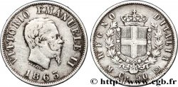 ITALIE 50 Centesimi Victor Emmanuel II type à l’écu 1863 Milan - M