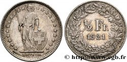 SUIZA 1/2 Franc Helvetia 1921 Berne - B
