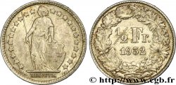SUISSE 1/2 Franc Helvetia 1932 Berne - B