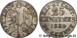SWITZERLAND - REPUBLIC OF GENEVA 25 Centimes - Canton de Genève 1839