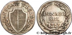 SWITZERLAND - CANTON OF TICINO 6 Denari - Canton du Tessin 1813