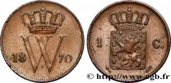 NETHERLANDS 1 Cent emblème monogramme de Guillaume III 1870 Utrecht