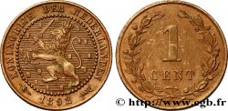 PAYS-BAS 1 Cent lion couronné 1892 Utrecht