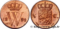 PAYS-BAS 1/2 Cent  emblème monogramme de Guillaume III 1854 Utrecht