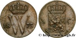 NETHERLANDS 1/2 Cent  emblème monogramme de Guillaume III 1873 Utrecht