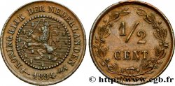 NETHERLANDS 1/2 Cent lion couronné 1884 Utrecht