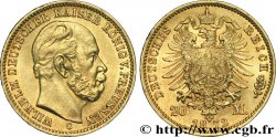 ALEMANIA - PRUSIA 20 Mark royaume de Prusse Guillaume Ier, 1e type / aigle héraldique 1872 Francfort - C