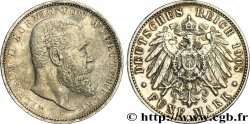 GERMANIA - WÜRTEMBERG 5 Mark Royaume du Wurtemberg Guillaume II de Wurtemberg / aigle impérial 1908 Stuttgart - F