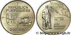 PORTUGAL 200 Escudos João Rodrigues Cabrilho, carte de l’Amérique du Nord 1992 Lisbonne