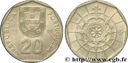 PORTUGAL 20 Escudos emblème / rose des vents 1989