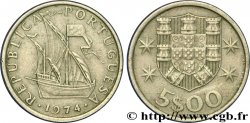 PORTUGAL 5 Escudos emblème 1974