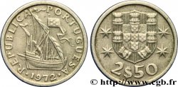 PORTUGAL 2 1/2 Escudos emblème / voilier 1972