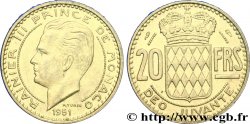 MONACO 20 Francs Rainier III / écu couronné 1951 Paris