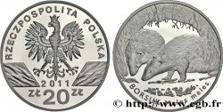 POLEN 20 Zlotych Proof aigle / blaireau (meles meles) 2011 Varsovie