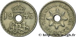 NEUGUINEA 6 Pence monogramme couronné 1943