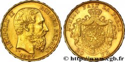 BÉLGICA 20 Francs Léopold II 1882 Bruxelles