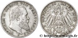 ALLEMAGNE - WURTEMBERG 3 Mark Guillaume II roi du Wurtemberg / aigle impérial héraldique 1909 Stuttgart - F