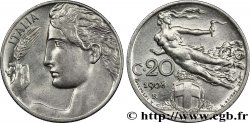 ITALY 20 Centesimi Italie / allégorie de la Liberté 1908 Rome - R