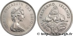 ÎLES FALKLAND 10 Pence Elisabeth II / Otaries à fourrure des Falklands 1980 