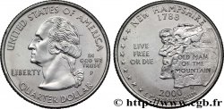 ÉTATS-UNIS D AMÉRIQUE 1/4 Dollar New Hampshire : rocher dit du viel homme de la montagne du Mont Cannon 2000 Philadelphie