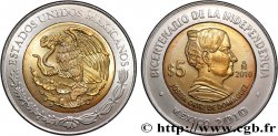 MESSICO 5 Pesos Bicentenaire de l’Indépendance : aigle / Josefa Ortiz de Domínguez 2010 Mexico