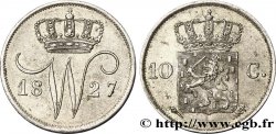 NETHERLANDS 10 Cents emblème monogramme de Guillaume Ier 1827 Utrecht