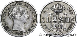 ESPAGNE 1 Real Isabelle II / écu couronné 1852 Madrid