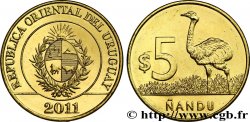 URUGUAY 5 Pesos emblème / Nandu 2011  SPL