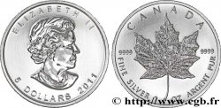 CANADA 5 Dollars (1 once) Proof feuille d’érable / Elisabeth II 2011