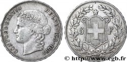 SWITZERLAND 5 Francs Helvetia buste 1891 Berne - B