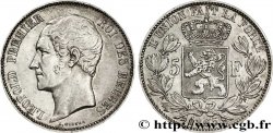BÉLGICA 5 Francs Léopold Ier tête nue 1865