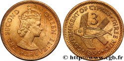 CYPRUS 3 Mils Elisabeth II / poisson 1955